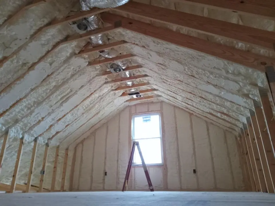 Spray foam roofing application for Crawl Space Insulation project in Tulsa